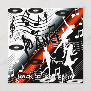 Invitation Rock 'n' Roll Retro Dance Party