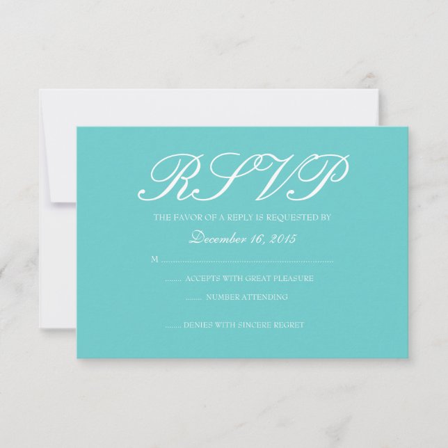 Invitation RSVP Card-RSVP-turq (Front)