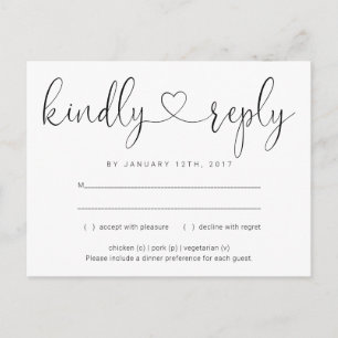 Invitation RSVP Postcard - Connecting Heart