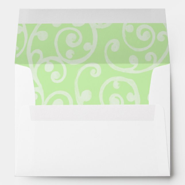 Invitation Scroll Pattern Envelope Green (Back (Bottom))