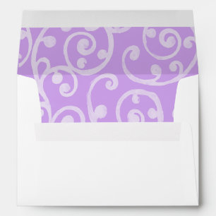 Invitation Scroll Pattern Envelope Purple