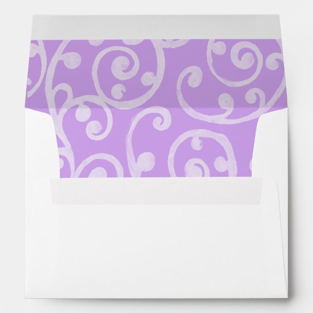 Invitation Scroll Pattern Envelope Purple (Back (Bottom))