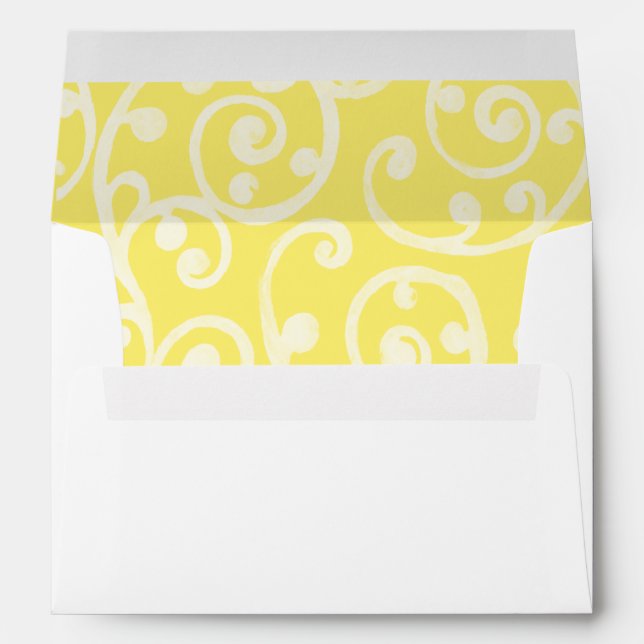 Invitation Scroll Pattern Envelope Yellow (Back (Bottom))