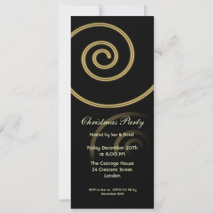 Invitation slim with swirl in gold