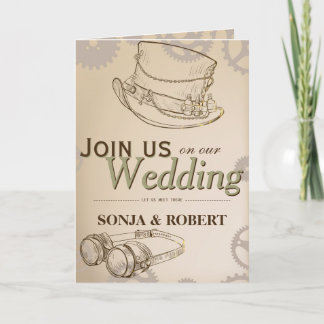 Invitation - Steampunk with Hat and Googles