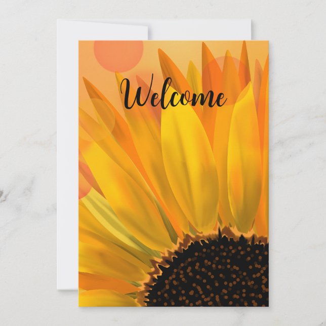 Invitation sunflower card with Customisable text (Front)