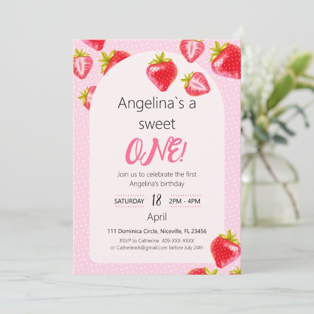 Invitation Sweet Strawberry (Standing Front)