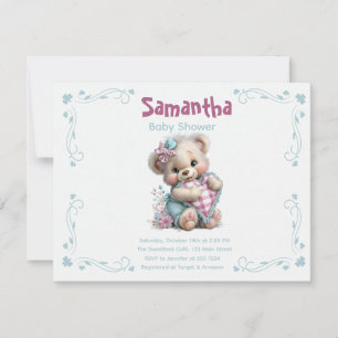 Invitation Teddy Bear Baby Shower