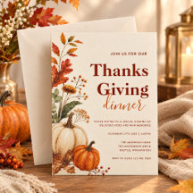 Invitation template for a Thanksgiving dinner