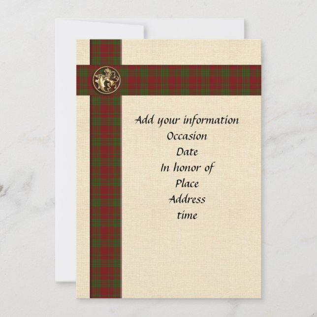 Invitation template Masculine Scottish plaid (Front)