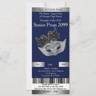 Invitation Ticket Prom Trend,Masquerade,easy DIY