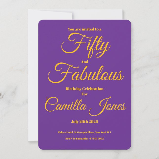 Invitation to a 50th Birthday Party (Front)