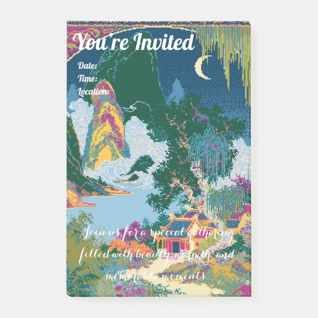 Invitation to a Courtyard Art Party Post-it Notes (Front)