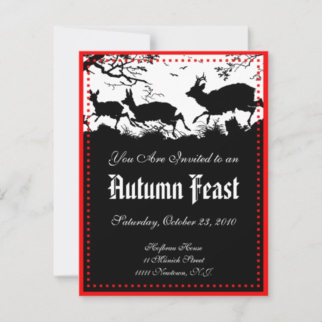 Invitation to an Autumn Feast or Harvest Ball (Front)