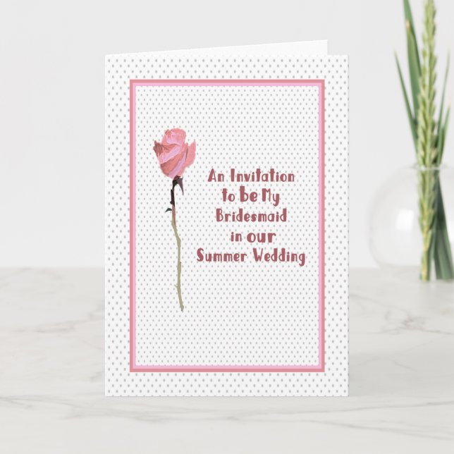 Invitation to be a Bridesmaid in Summer Wedding (Front)