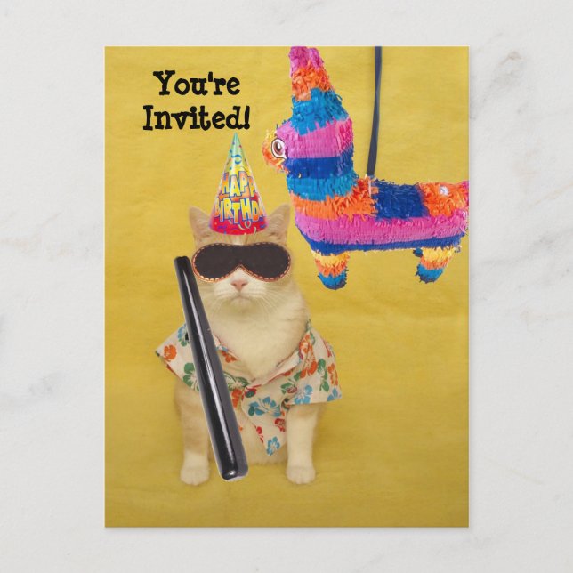 Invitation to Birthday with Pinata! (Front)