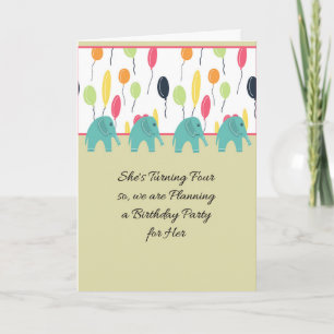 Invitation to Party for 4 Year Old Female Child