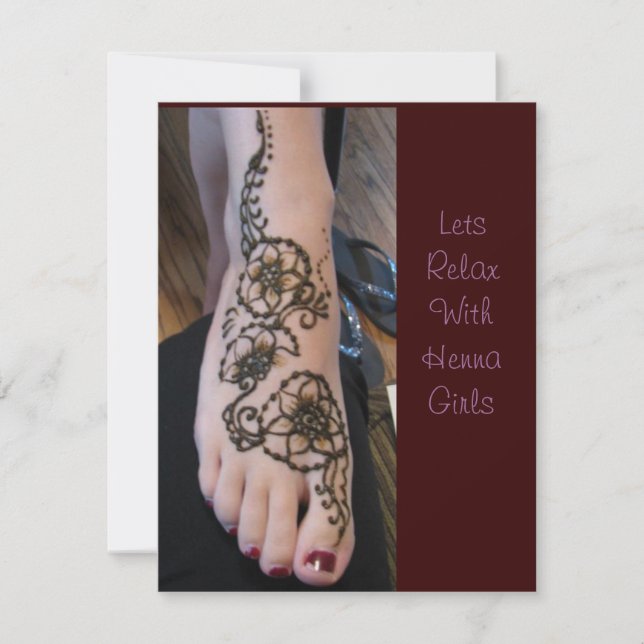 Invitation to relax henna time (Front)