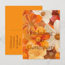 Invitation to the Garden Party Retro 1970 style