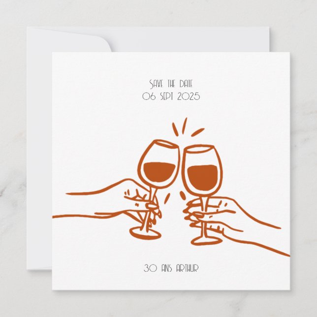 Invitation to toast - birthday (Front)