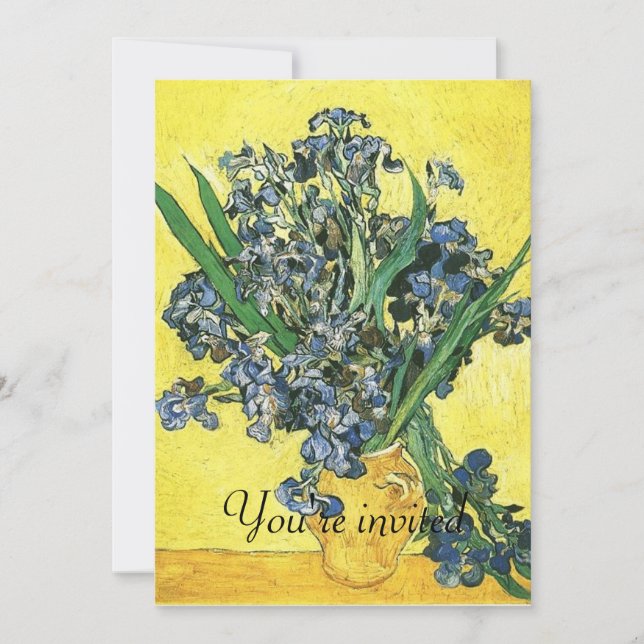 Invitation Vase with Irises Vincent van Gogh. (Front)