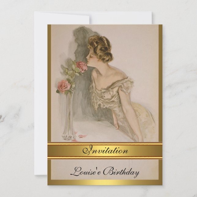 Invitation Vintage Floral Any ocassion (Front)