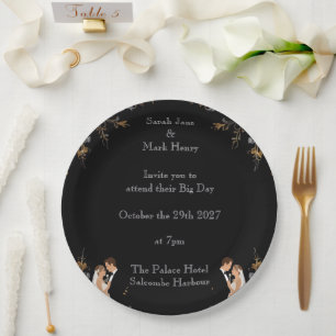 Invitation Wedding layout you can personalize Paper Plate