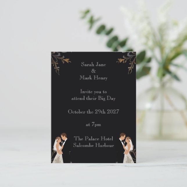 Invitation Wedding layout you can personalize Postcard (Standing Front)