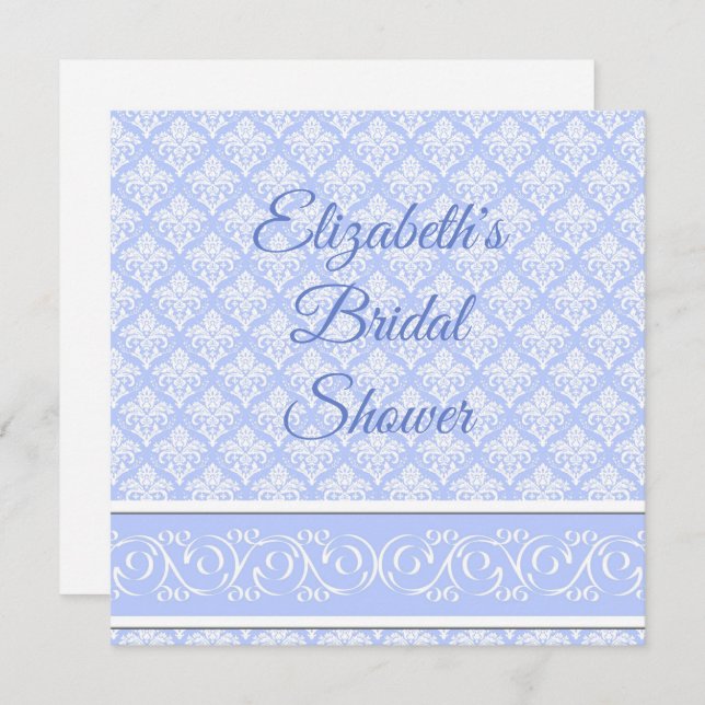 Invitation - Wedgewood Blue Damask (Front/Back)