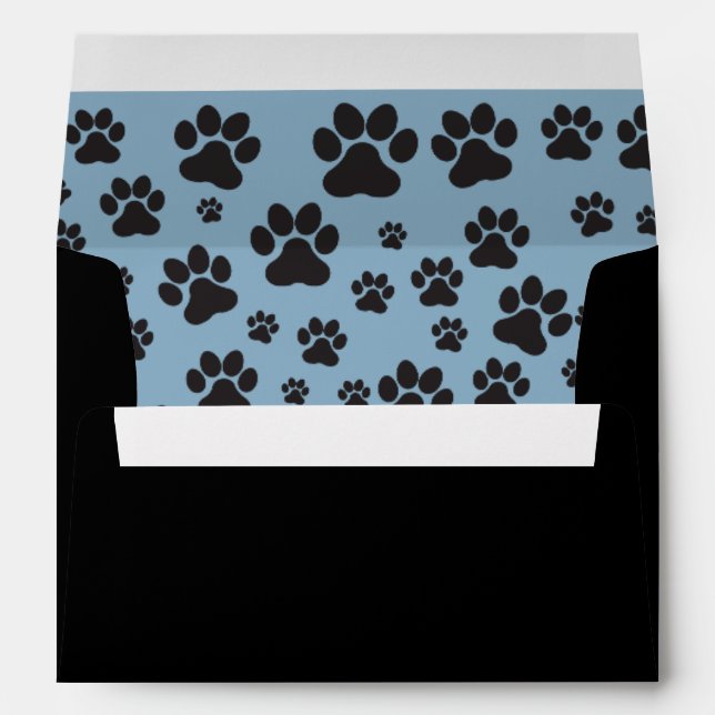 Invitation white blue and black envelope (Back (Bottom))