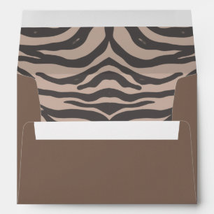 Invitation white brown and black envelope