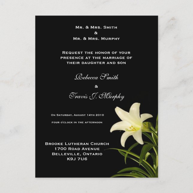 Invitation - WhiteLily1 (Front)