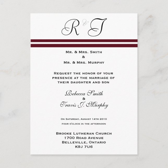 Invitation - Wine Line Postcard (Front)