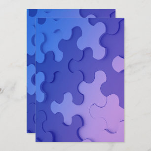 Invitation with 3 D effect puzzle