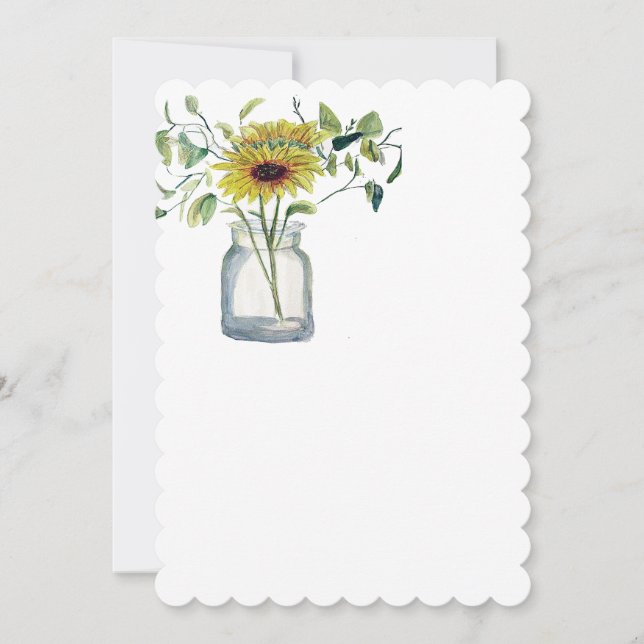 Invitation with design of a vase and a daisy (Front)