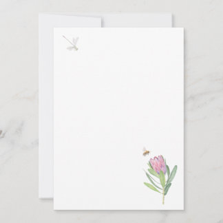 Invitation with pink flower