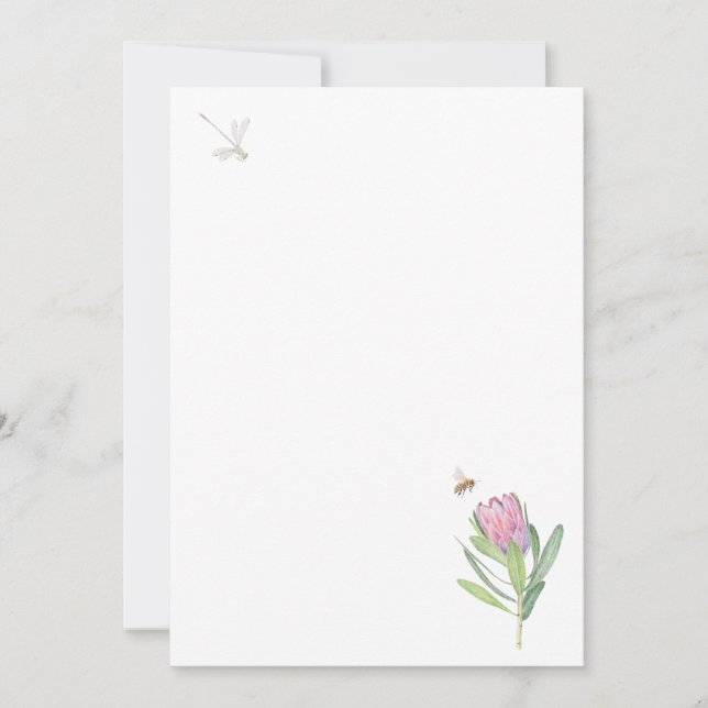 Invitation with pink flower (Front)