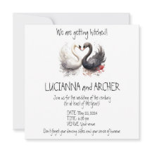 Invitation with swans