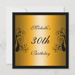 Invitation Yellow & Black Floral