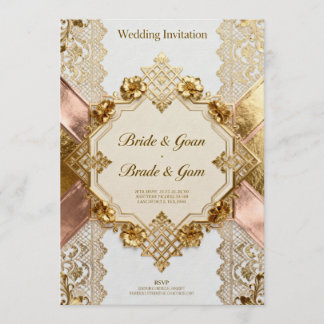 InvitationGolden Elegance – Luxury Wedding Invitat Invitation