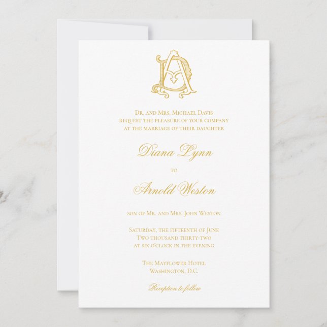 Invitations AD Monogram or DA Monogram (Front)