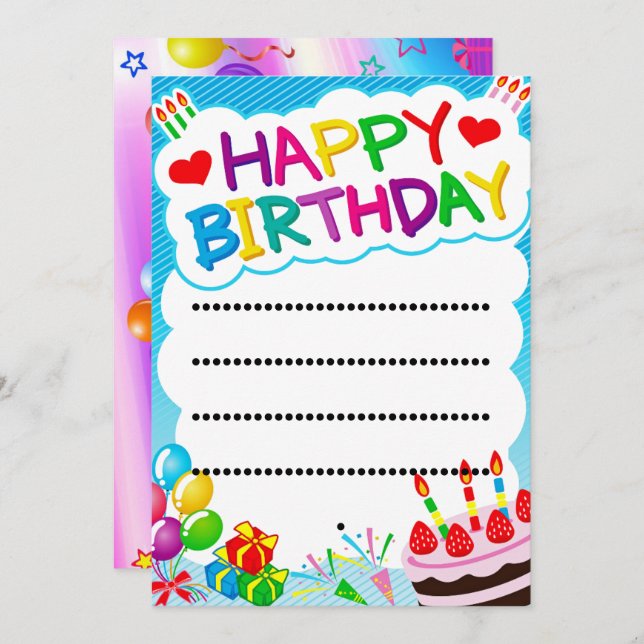 invitations and announcements for all your events (Front/Back)