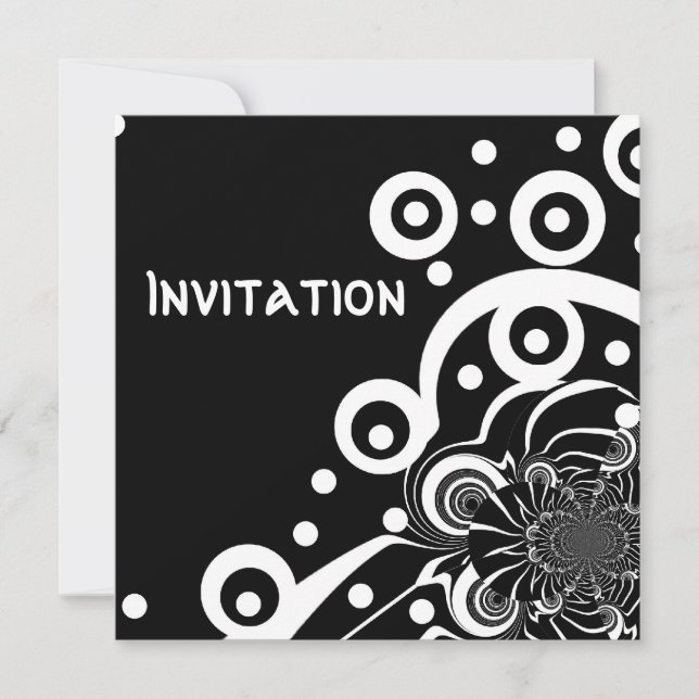 Invitations Black & White Style Clear Space (3) (Front)