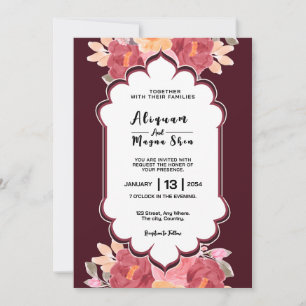 Invitations card floral wedding card design