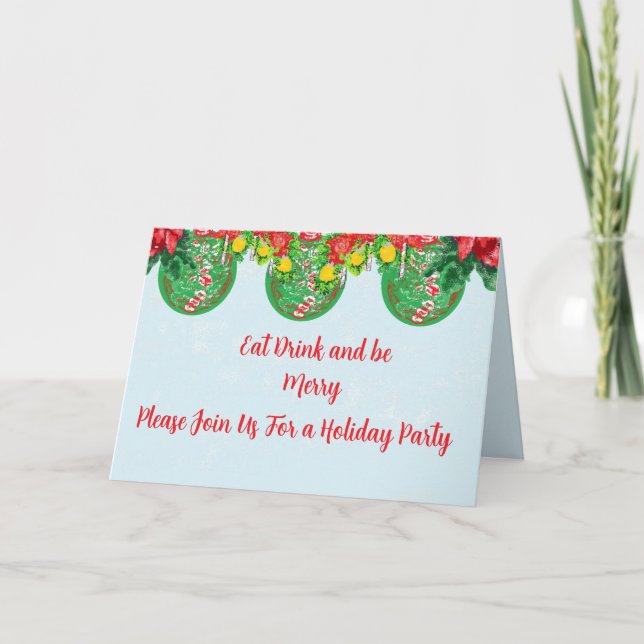 Invitations :  Christmas Cocktail Party . (Front)