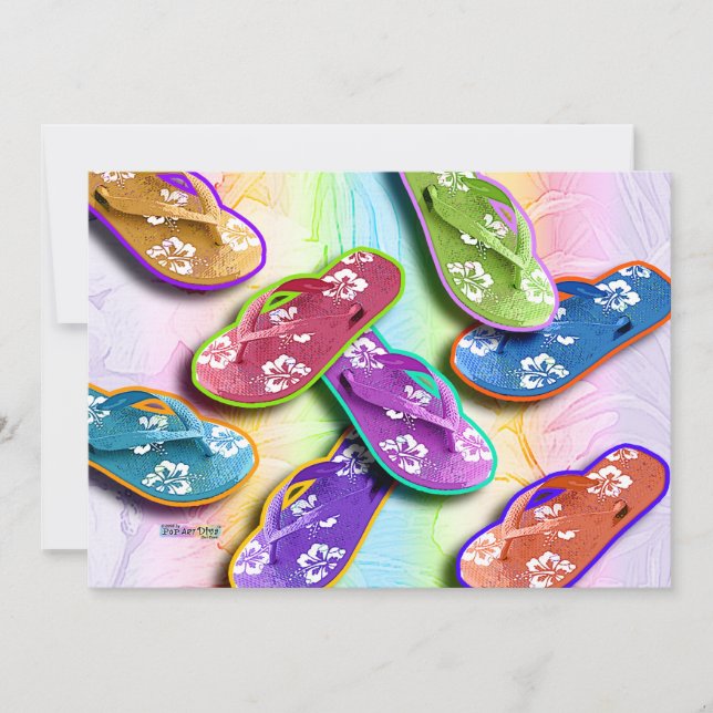 Invitations - Flip Flops Pop Art (Front)