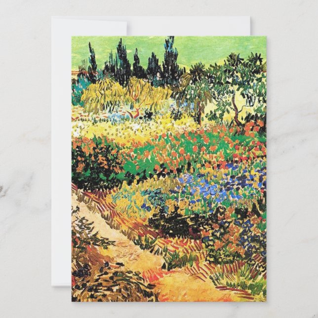 Invitations. Flowering garden with path Invitation (Front)