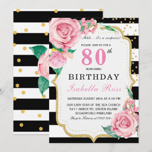 Invitations for an 80th Birthday Party