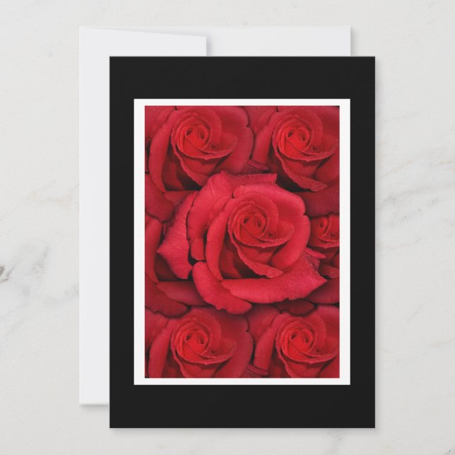 Invitations template - red roses classic (Front)