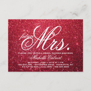 Invite - Cherry Glitter Bridal Shower future Mrs.